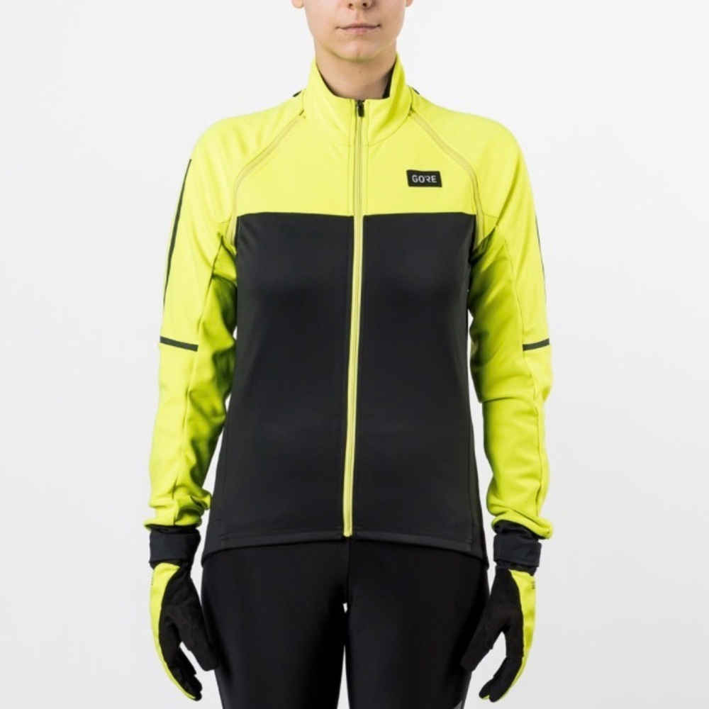 NWT GORE-TEX Women’s Phantom WINDSTOPPER® Jacket in Neon Yellow / Black Medium